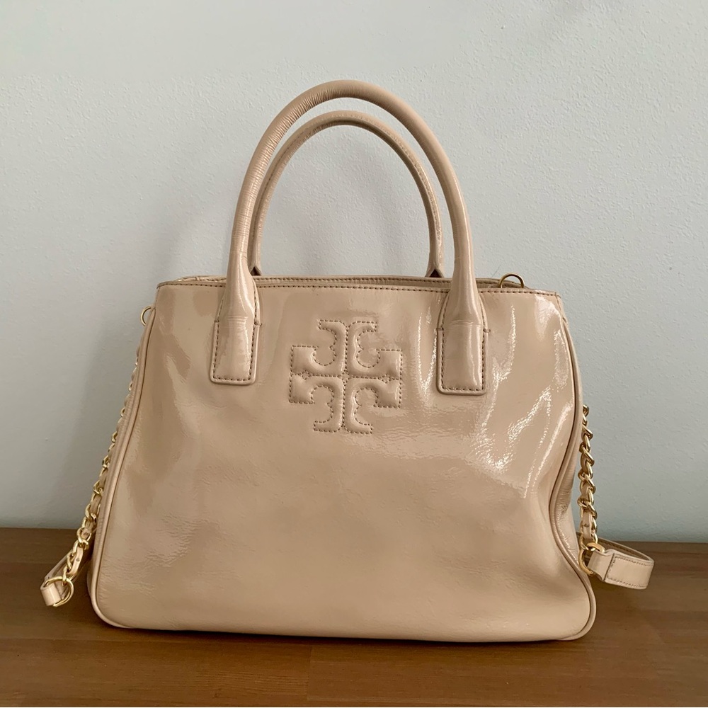 Pink/Light Oak TORY BURCH Large tote bag